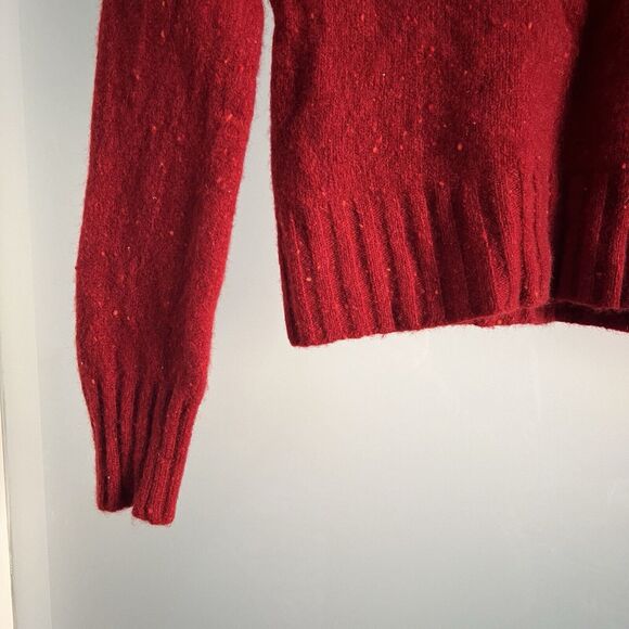 Vintage Red Lambswool Sweater Size Medium Boucle Speckled Knit Festive - Picture 6 of 6